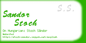sandor stoch business card